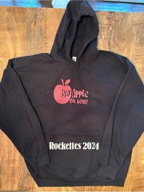 Black Hoodie with Red Apple Graphic - "Big Apple or Bust"